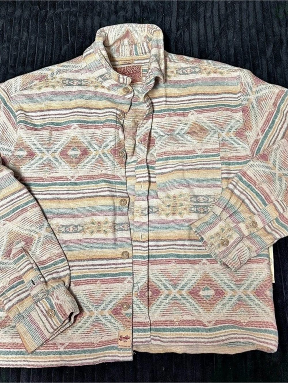 Brooklyn clothing Boxy Fit Jacket Geometric Jacket in Pink & Green Size Large